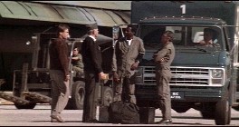 Apparently this movie takes place in a universe where saluting a superior officer is illegal. These two bozos don't even stand up straight when Lt. Colonel Caldwell addresses them....and Caldwell doesn't seem to mind!